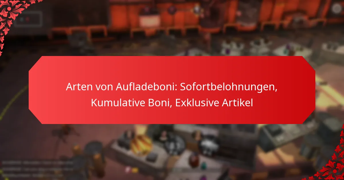 Arten von Aufladeboni: Sofortbelohnungen, Kumulative Boni, Exklusive Artikel