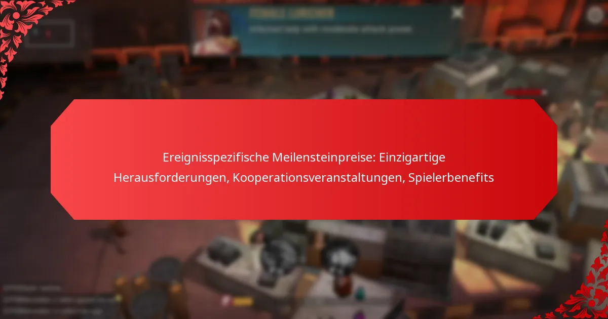 Ereignisspezifische Meilensteinpreise: Einzigartige Herausforderungen, Kooperationsveranstaltungen, Spielerbenefits
