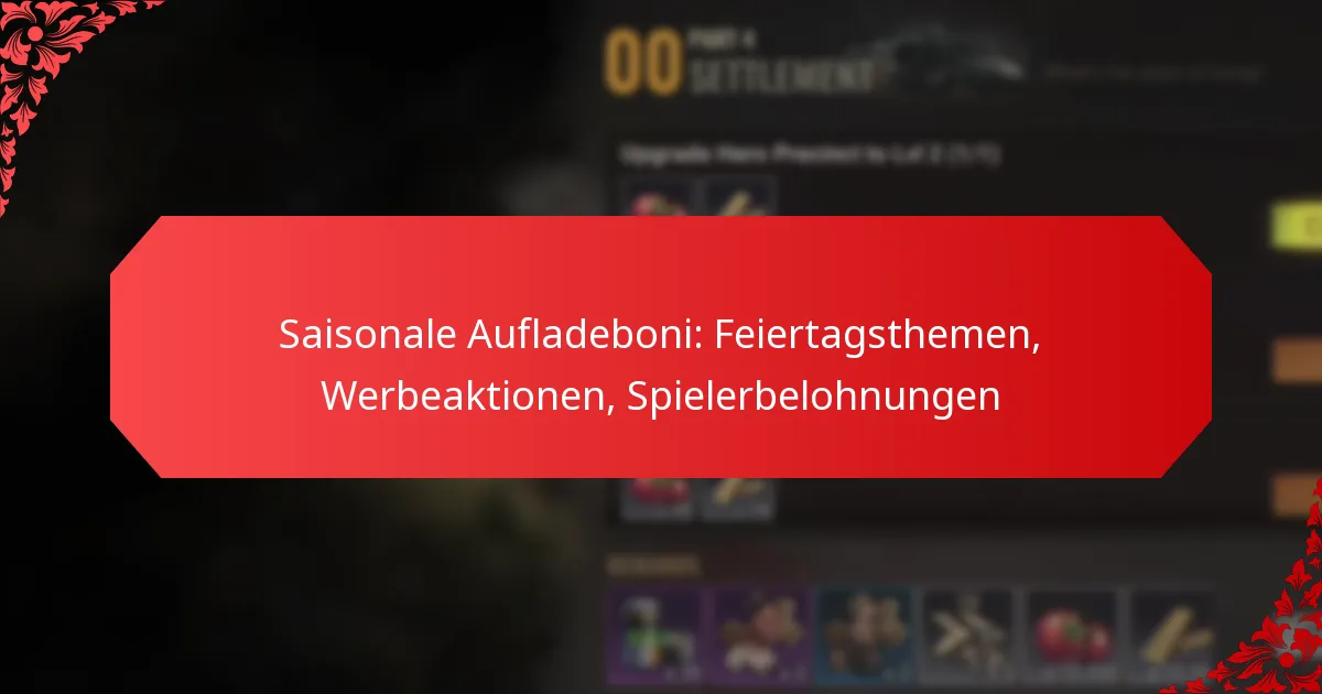 Saisonale Aufladeboni: Feiertagsthemen, Werbeaktionen, Spielerbelohnungen